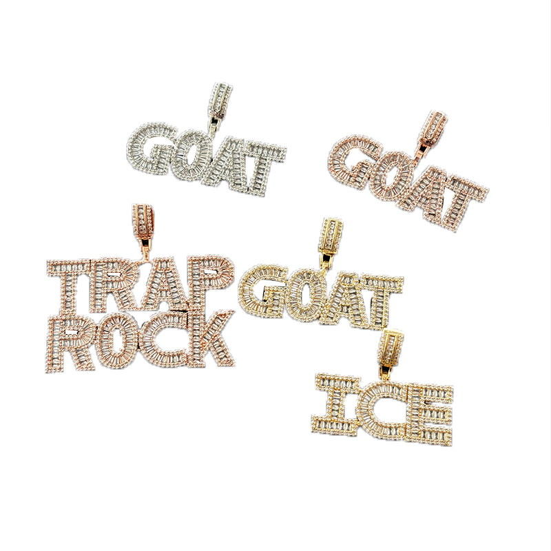 Custom Mini Letters Pendant Necklace With Name for Men Women Zircon Gold Sier Color Fashion Jewelry