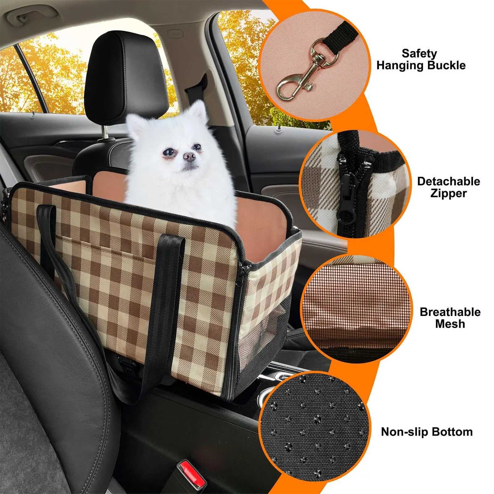Dog Car Seat Covers Portable Cat Dog Travel Bed Car Safety Pet Seat Oxford Waterproof Fashion Transport Dog Carrier Bag for Small Do z241115