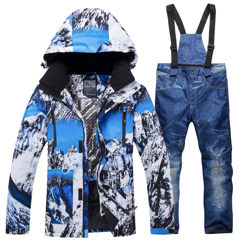 Winter Ski Suit Men Windproof Waterproof Warm Outdoor Ski jacket Pants Set Skiing Snowboarding Suits Set Male 241116