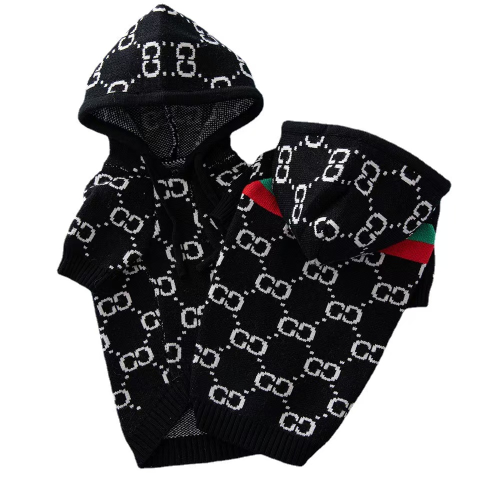 Designer Clothing Sweater Soft Warm Dog Hoodies Pet Winter Coat Jacket Cold Weather Clothes For French Bulldog Chihuahua Schnauzer Wholesale