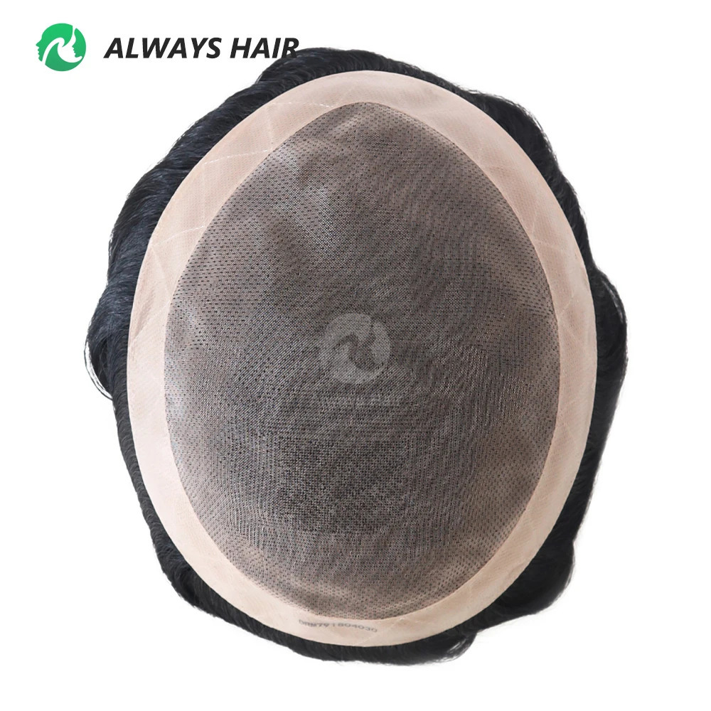 Alwayshair - Fine Mono Toupee 5 Inches Indian Hair Men Capillary Prosthesis 120% 130% Density Durable Wig Man DMC 241115