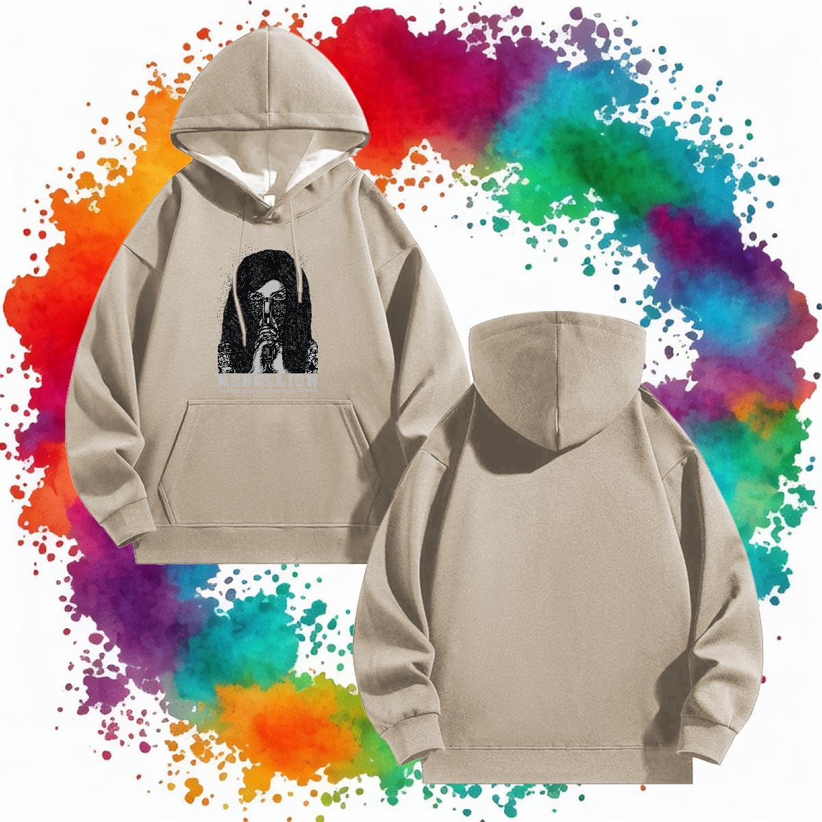 Customized Unisex Sweatshirts Long Sleeve Drawstring Loose Men Tops Hoodie Customized Print Tops Pullover Hoodie Anime Printing Street Tech Fleece