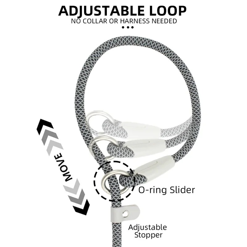 Pet Adjustable Collar Leash Nylon Lead Leash Durable Rope Belt Lightweight Accessories Cat Collar