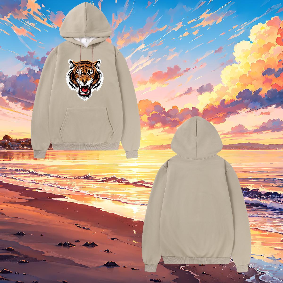 Fashion New Hoodie Women Pullover Hoodie Female Couples Hoodie Floral Print Cotton 350g Hooded Collar Breathable Hip Hop Street