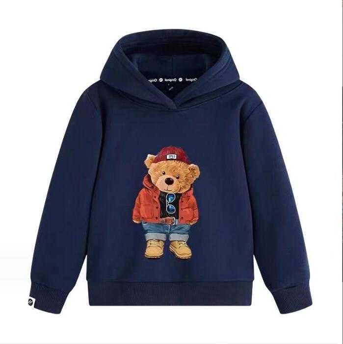 Pullover Spring Autumn Kids Cartoon Bear Hoodies Children Cotton Sweaters Boys Casual Sweatshirts 2-8 Years Y241115JMSM Y241115JMSM Y241115