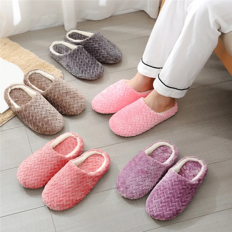 Women Winter Home Fur Slippers Cartoon Cat NonSlip Soft Warm House Indoor Bedroom Men Couples Boys Girl Memory Foam Floor Shoes 241115