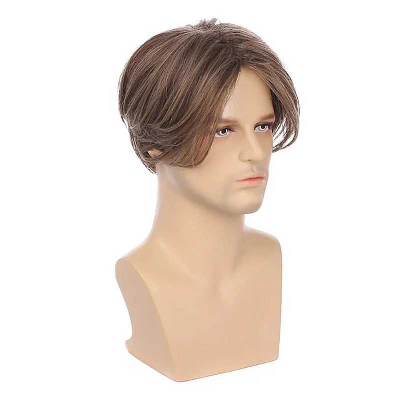 HAIRJOY Short Straight Synthetic Hair Side Part Wigs for Men Halloween Leon Kennedy Resident Evil WigXJ241116