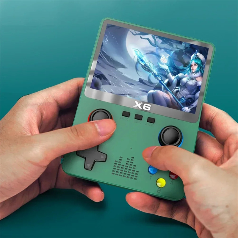 X6 Game Console Retro Video Game Consoles 3.5/4'' IPS Screen Portable Handheld Game Player 10000+ Classic Games Children Gifts