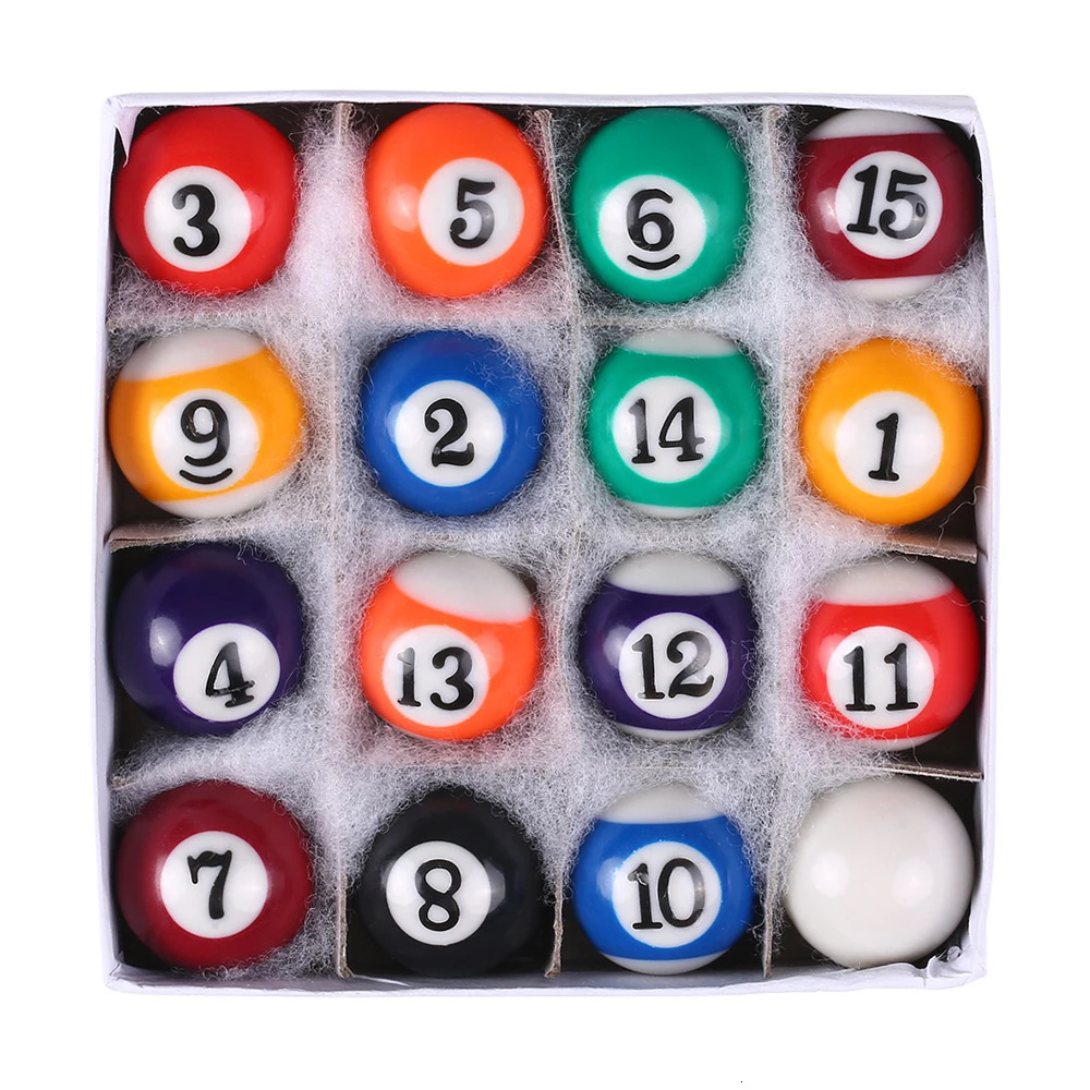 25MM 32MM 38MM Children Billiards Table Balls Set Resin Small Pool Cue Full y241115