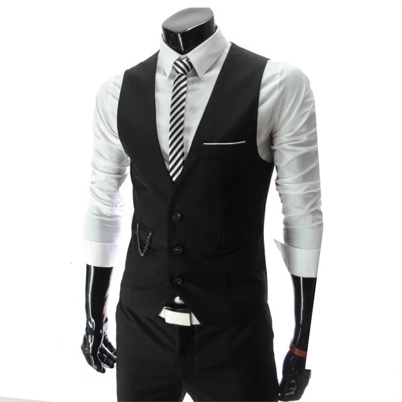 2023 Arrival Dress Vests For Men Slim Fit Mens Suit Vest Male Waistcoat Gilet Homme Casual Sleeveless Formal Business Jacket 241115