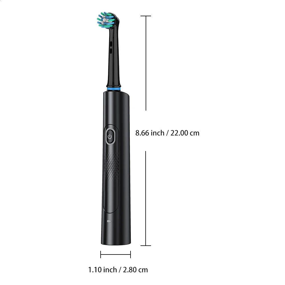 Rotating electric toothbrush 3 modes 2-minute smart timer 8 heads and 2 covers rechargeable USB oral care 241116