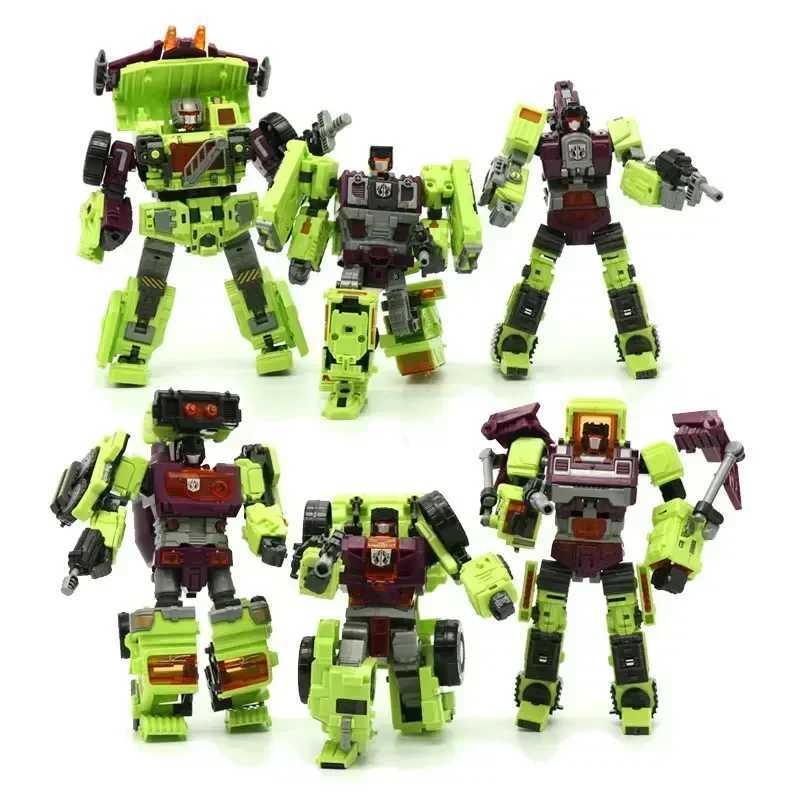 6-in-1 NBK 42CM Destructive Toy Conversion KO Robot Car Combination Action Diagram Excavator Blender Model Childrens Box free X2411151