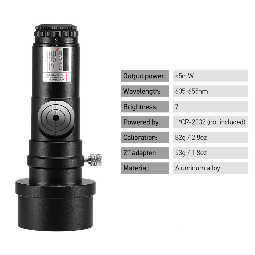 1.25IN Telescope Collimator 2INCH Adapter Reflector Telescope tonian SCA Laser Collimation 7 Brightness Level Astronomical 241115