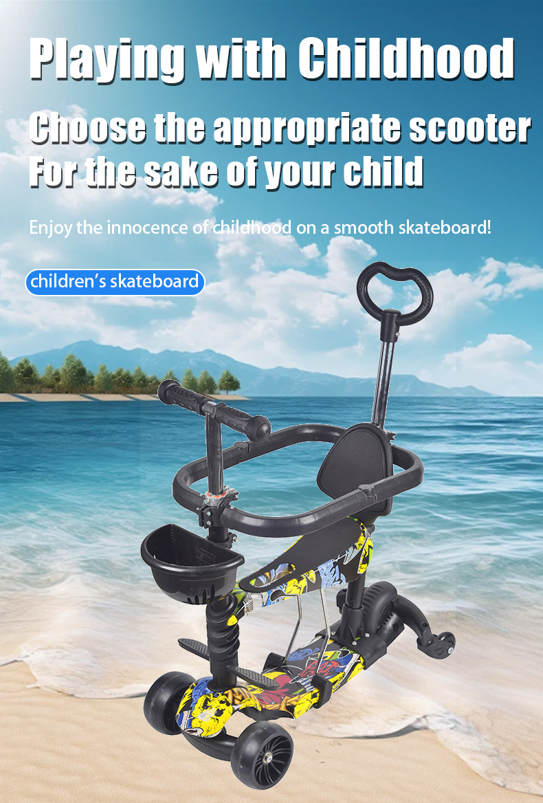 Scooter full iron bracket PP panel wear-resistant PVC wheel large wheel with armrest trolley auxiliary wheel