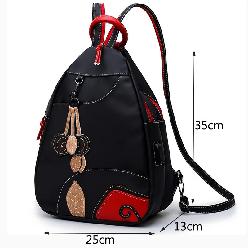 Fashion Women Backpack Waterproof Nylon Shoulder Bag Leisure Travel Luggage Bag Outdoor Crossbody Bag Student School Bag 241115