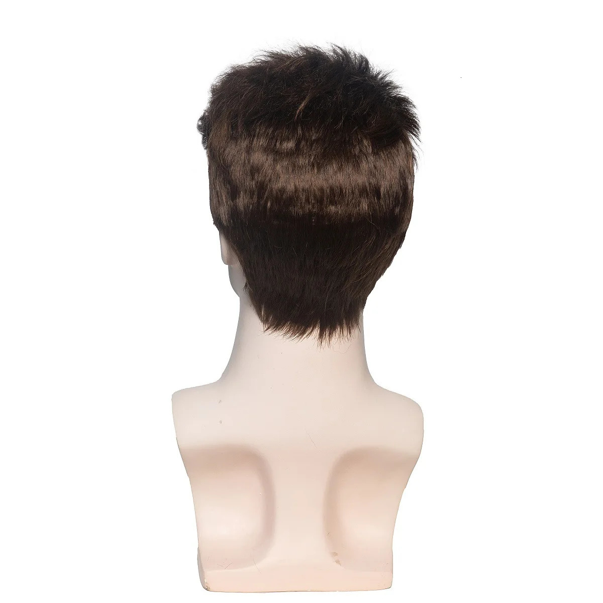 HANEROU Short Men Wig Pixie Cut Natural Straight Ombre Brown Wig Heat Resistant Fiber for Daily Cosplay Part 241115