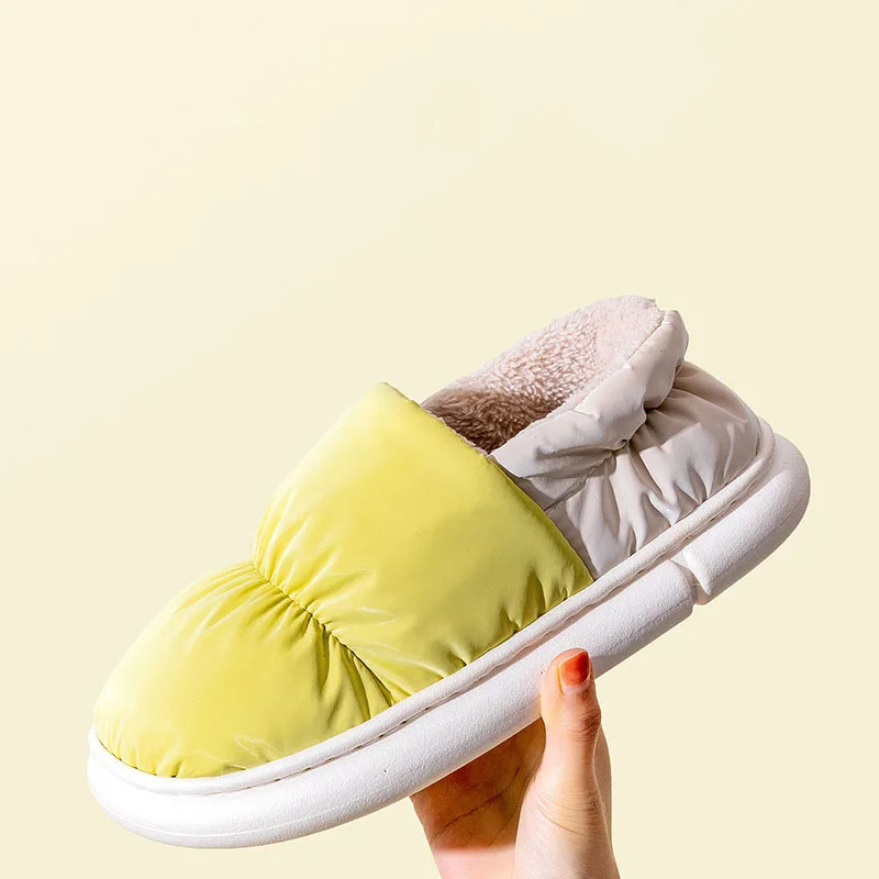 Evshine Winter Toast Women Slippers Warm Plush Cotton Slippers Indoor Home NonSlip Thick Sole Furry Shoes For Couples 241115