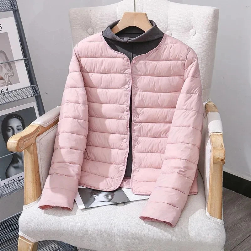 2024 Autumn Winter Short Down Cotton Jacket Women Parkas Thin light Liner Warm Coat Female Casual Outwear Lady Tops 5XL 241115