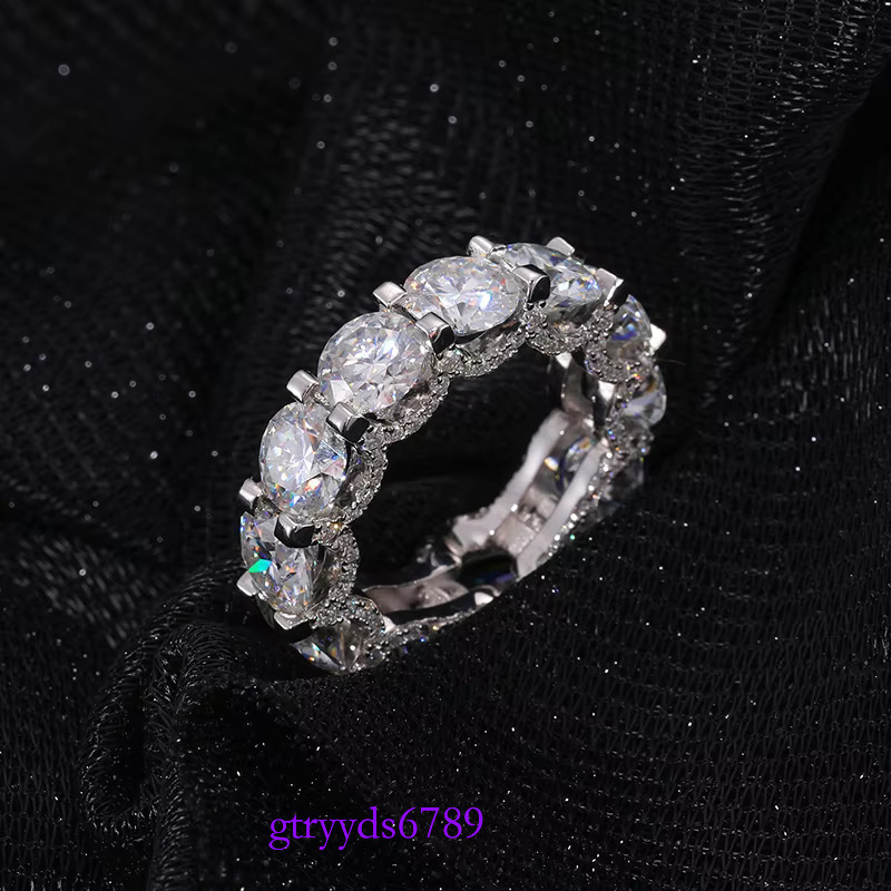 Dropshipping Fine Engagement Jewelry Set Gold Plated Sterg Sier VVS Moissanite Dia Wedding Ring For Men Women