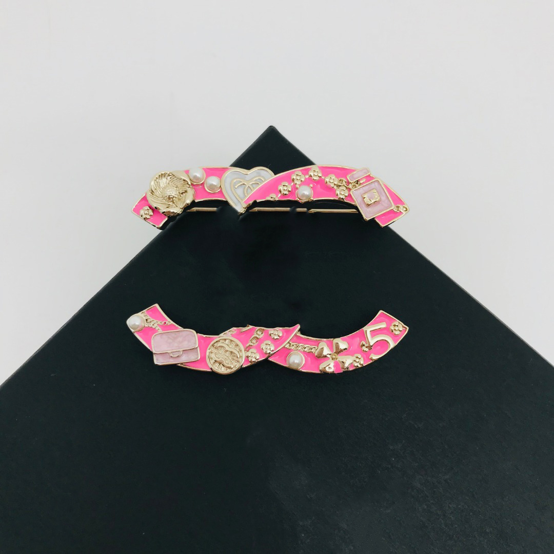 Designer Multi-pattern Enamel Pink Luxury Combination High Quality Brooch Men's and Women's Fashion Brand Brass Collar Brooch Clothing Jewelry Accessories