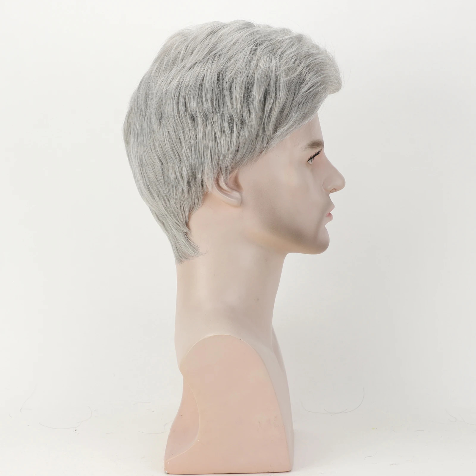 Grandpa Hair Handsome Mens Fashion Short Wig Husband Gift Short Grey Wigs Heat Resistant Synthetic Wigs for Daddy 241115