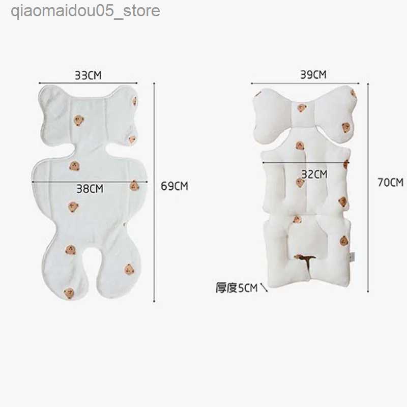 Stroller Parts Accessories Baby stroller liner breathable newborn car seat cushion cotton baby autumn childrens pram accessories Q240416