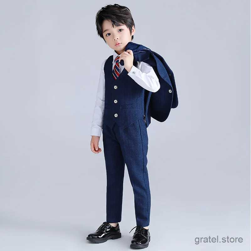 Suits Kids Party Sets Teenager Modeling Wedding Tuxedo Full Dress Children Graduation Costume New Year Baby Boys Photography Suit