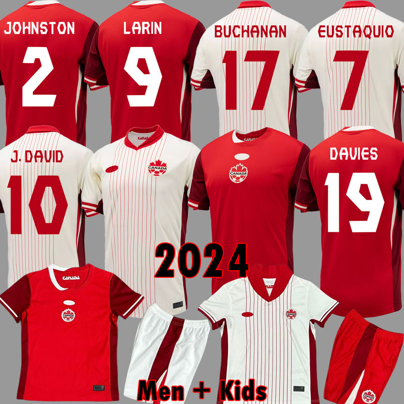 2024 Canada Soccer Jerseys DAVIES J.DAVID 2024 Copa football shirts LARIN away national team EUSTAQUIO BUCHANAN CAVALLINI LARYEA MILLAR HOILETT Men CANADA Kids kits