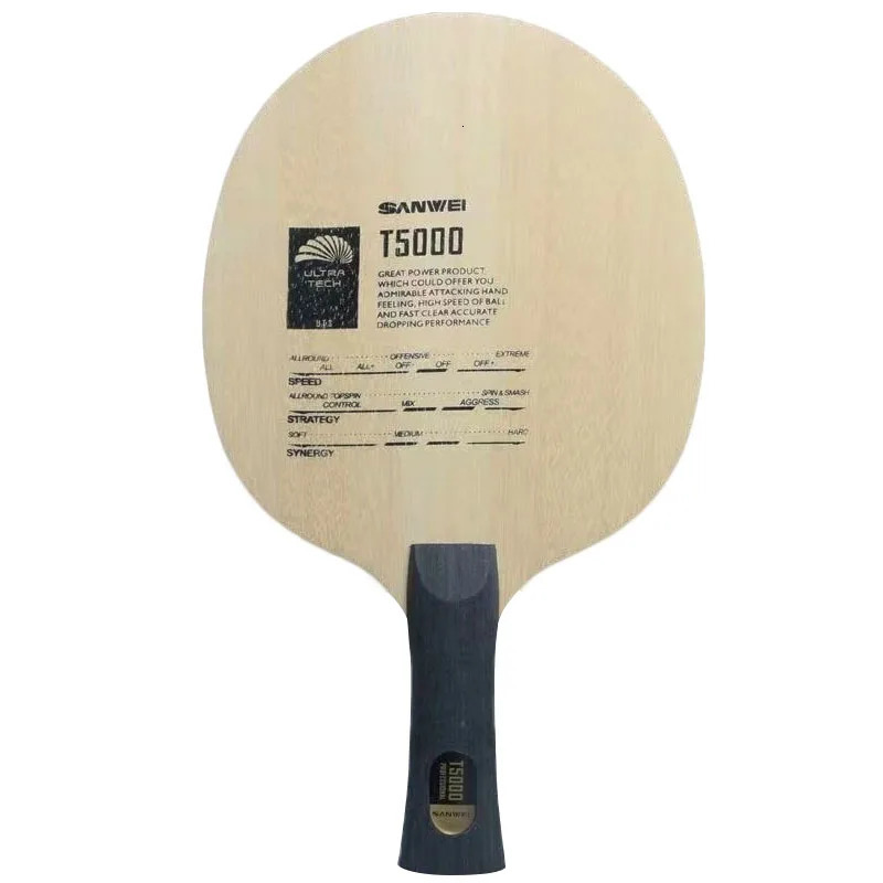 Original SANWEI T5000 Table Tennis Blade 5 Wood 2 Carbon Entry Intermediate Ping Pong Blade for Loop Drive with Fast Attack 241116
