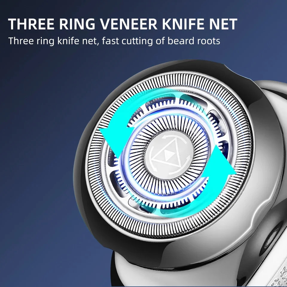 5 In 1 Mens Electric Shaver Beard Nose Bald Head Hair Trimmer Razor Clipper Facial Shaving Machine For Men Type-c Charging 241115