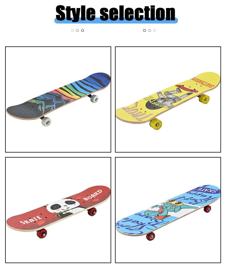 Children's four-wheeled skateboard maple double-warp board beginner scooter teenage skateboards