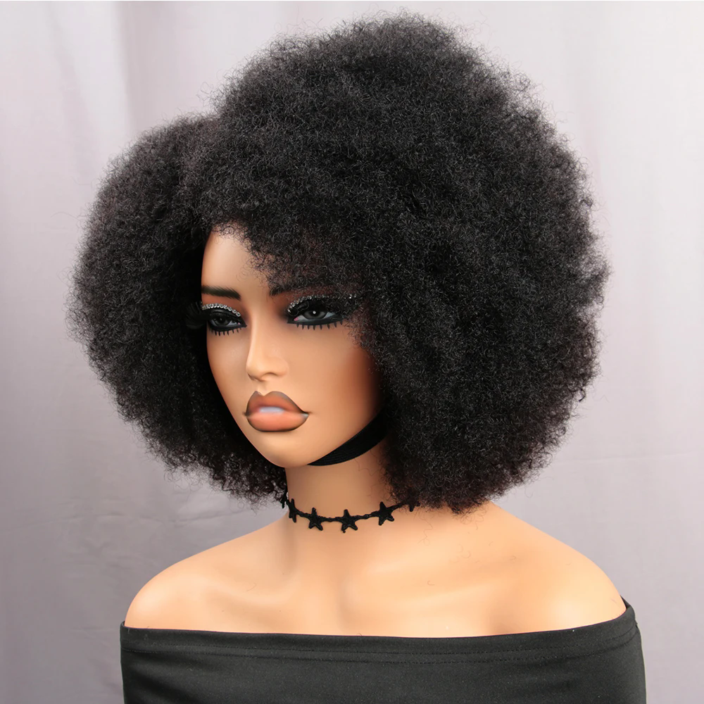 4c Afro Kinky Curly Lace Front Wig Natural Color Afro Bob Human Hair Natural Hairline 13X4X2 150% Density Short Human Hair Wigs 14inch Top selling