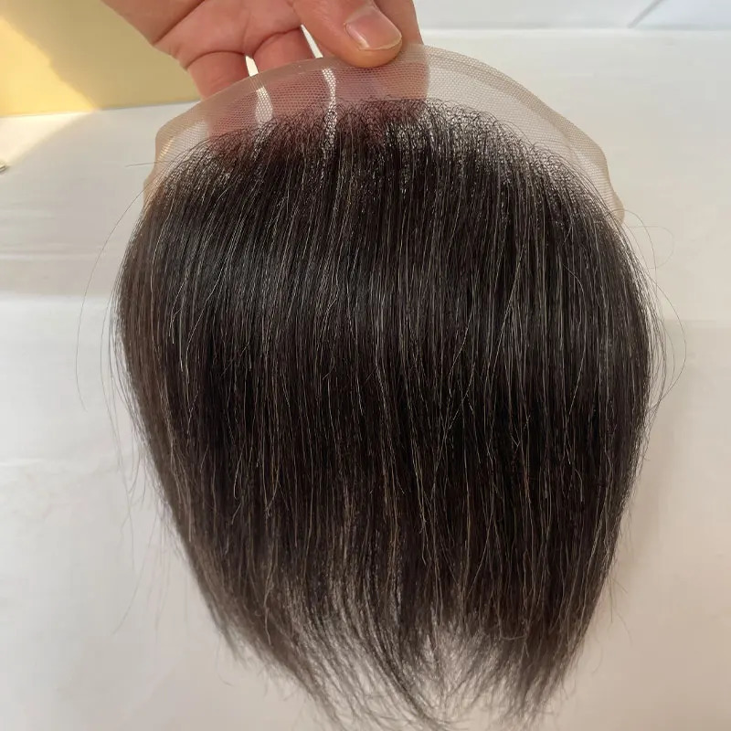 Forehead Hairline Toupee for Men HD Invisible Lace Front Skin PU Back Man Hairpieces Frontal Hair Topper 1B20 Color 4x18 241115