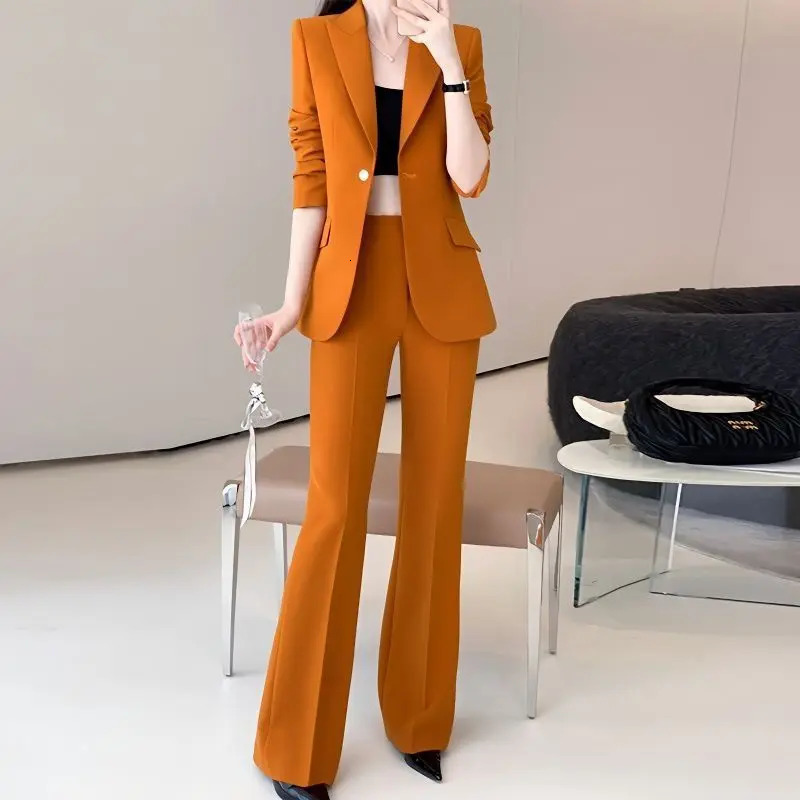 Womens autumn professional suit jacket pants twece Korean elegant casual mens 241115