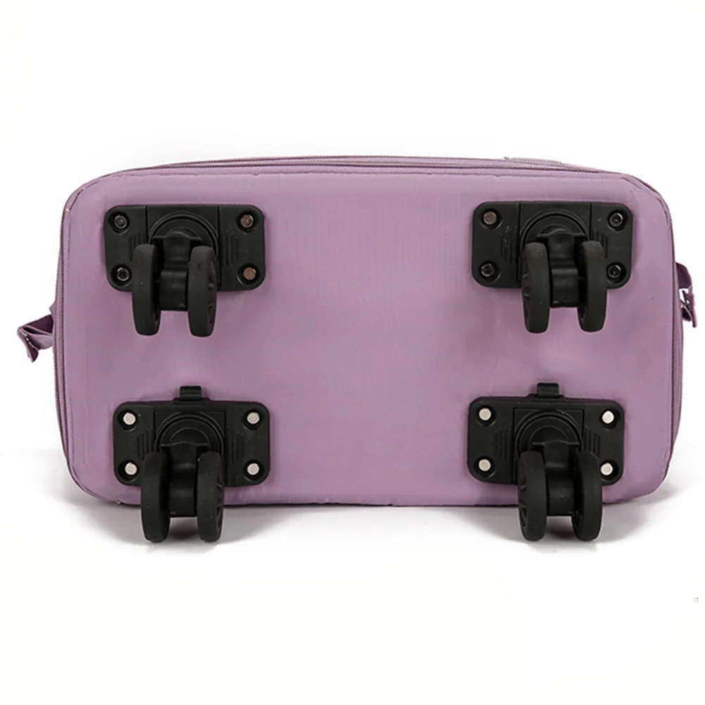 Folding luggage bag expandable rolling luggage bag with wheels large capacity Oxford chloroprene rubber dry wet separation outdoor weekend bag 241115