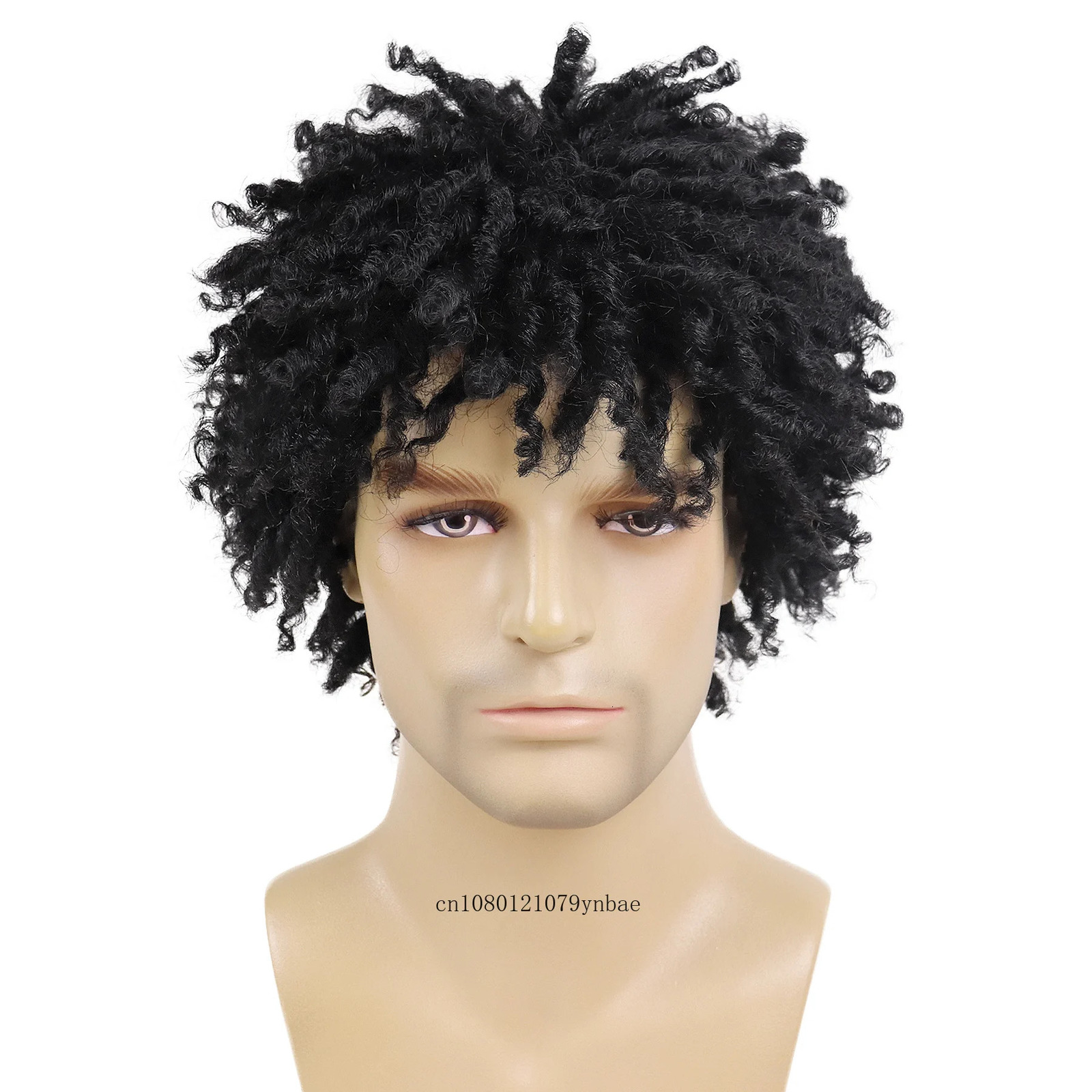 Synthetic Dreadlock Wig for Men Male Braided Black Wigs Locs Crochet Twist Hair Afro Curly Wig Hip Hop Rock Daily Costume Party 241115