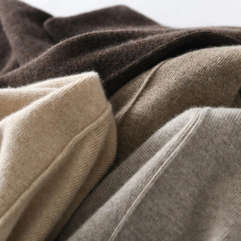 100% Pure Wool Pants Cashmere Wide Leg Trousers Womens Long Britches Knit Loose Daks Casual Autumn Winter High Waist 241116