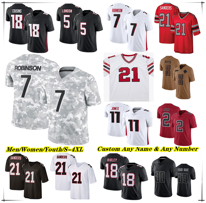 Bijan Robinson American Football Jersey Kirk Cousins Tyler Allgeier Darnell Mooney Drake London Kyle Pitts Ray-Ray McCloud III Kaden Elliss Troy Andersen Jarrett 4X