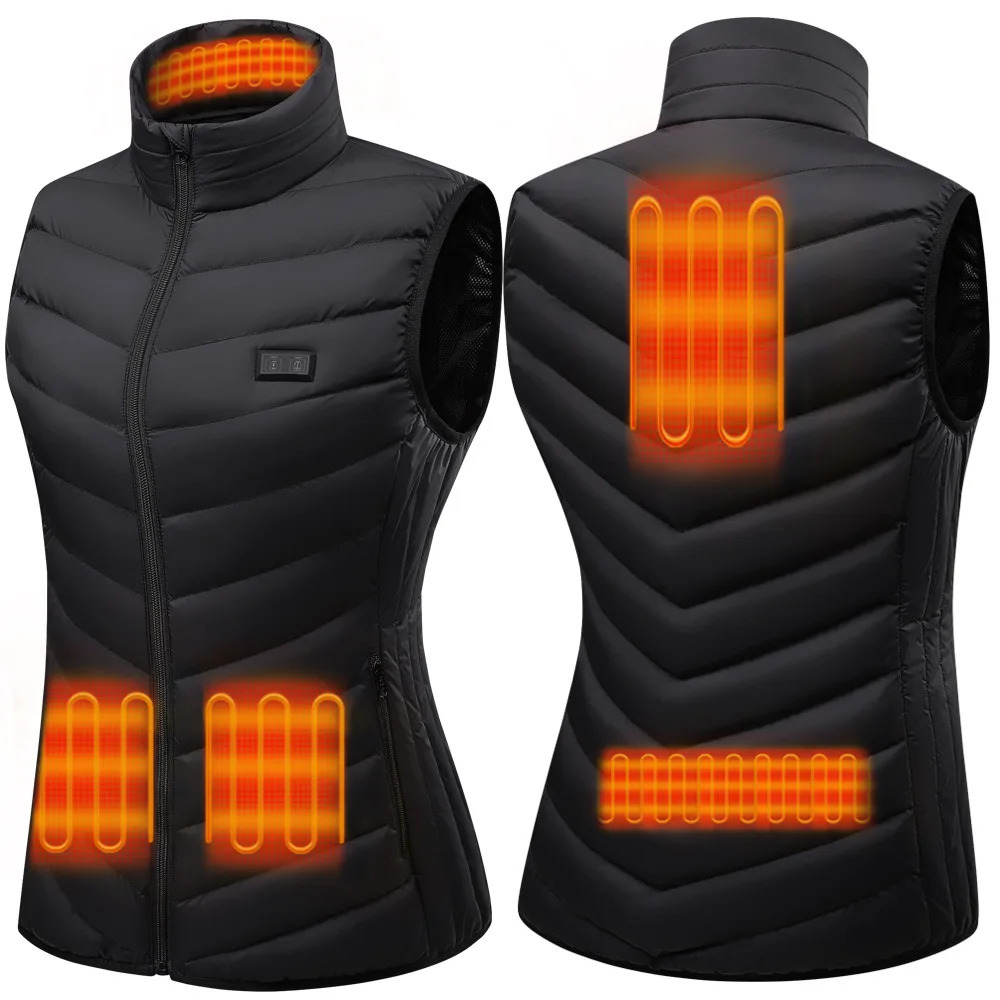 Womens USB infrared 17 zone vest jacket womens winter electric vest belt sports hiking oversized 5XL 241111