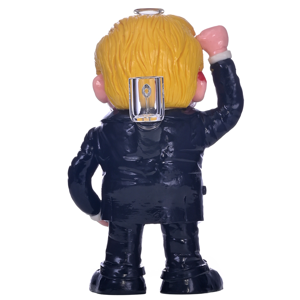 7.9in,Colored Polymer Clay Glass Pipe,Handmade Kneading 3D Cute Trump Bong,US Presidential Election,Borosilicate Glass Hookah,Glass Water Pipe,Smoking