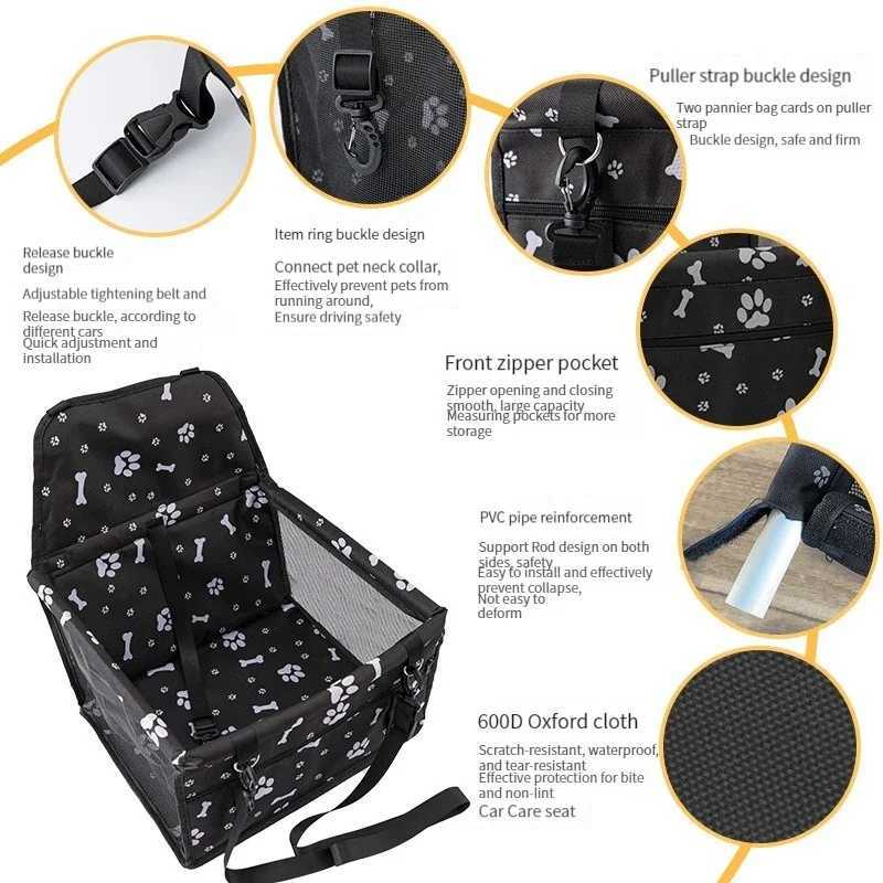 Dog Car Seat Covers Pet Dog Travel Car Box Seat Cover Pad Foldable Pet Carriers Bag Basket Carrying for Cats Dogs Transportin Carry House Waterproof z
