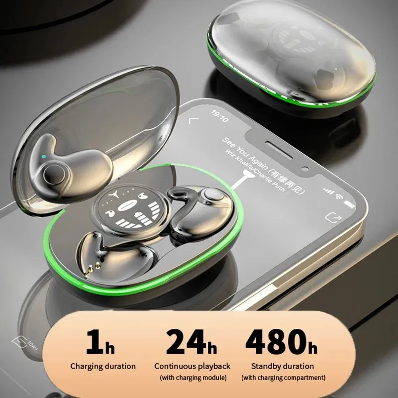 Invisible Sleep: Comfortable Sleep Headphones, Noise Blocking Ear Plugs for Side Sleepers, Hidden Earbuds with 6H Playback