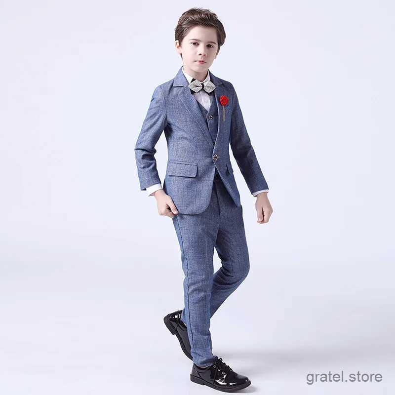 Suits Luxurious Wedding Suit For Boys Flower Kids School Graduation Suit Piano Show Ceremony Costume Children Performance Formal Suit