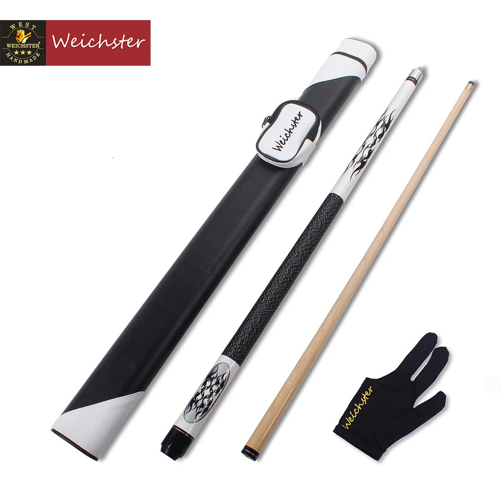 Weichster Billiard Pool Cue Stick 12 Maple Wood with Case and Glove 58 1m Screw on Tip 241115