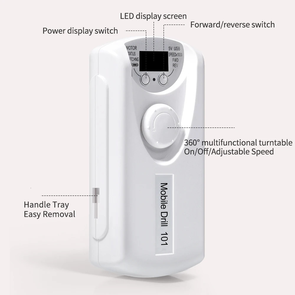 Nail Drill 35000rpm Professional Lathe Machine Milling Cutters for Manicure Electric Sander File Gel Nails Drills Motor Polishe 241115