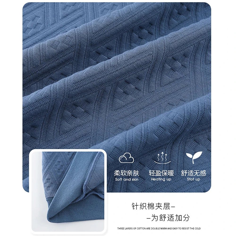 Mens Winter Thick 100% Cotton Filled Hoodie Sleepwear for Sleep Romantic Knitted Letter Sleepwear Soft and Comfortable Sleepwear Set 241112