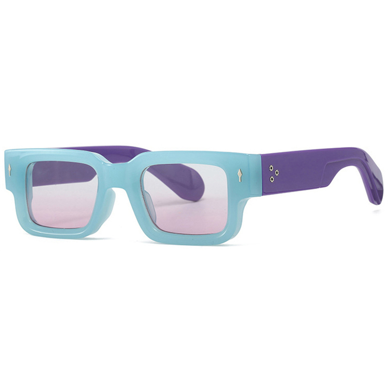 Black Square Sunglasses Men Women Steampunk Oversized Personalized Design Vintage Retro Rectangle Goggles Gothic Thick Y2K Futuristic a Pilot with Coo