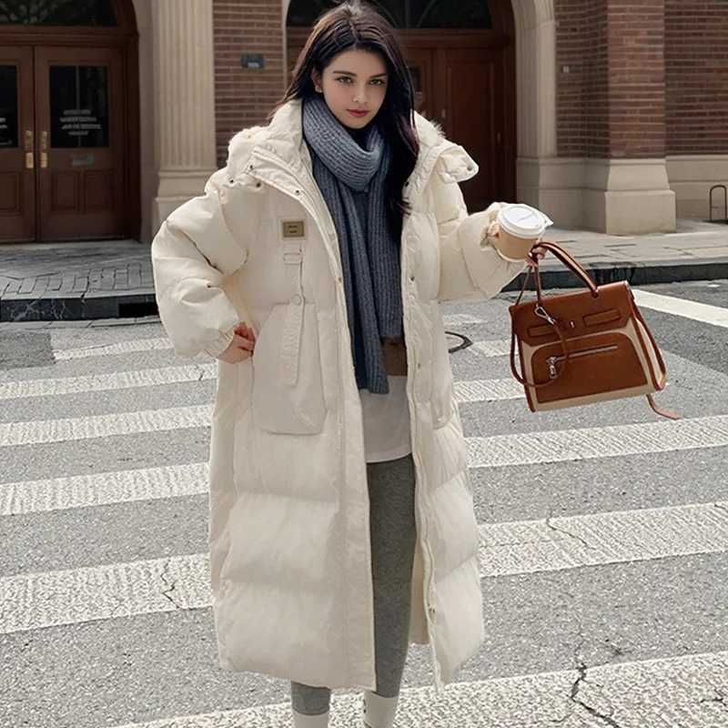 Thick Winter Down Cotton Parkas Jacket Womens Mid-length 2023 Korean Version of Fashion Explosion Padded Parkas Jacket WomenC241115