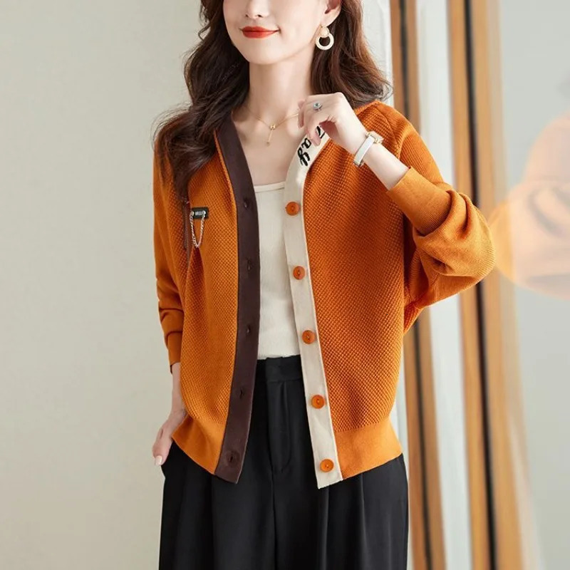 Women Clothes Autumn Winter Casual Hooded Knitting Cardigan Coat Fashion Office Lady Loose Solid Color Long Sleeve Tops 241108