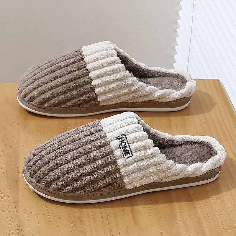 Big Size 48 49 Men Home Slippers Winter Warm Slipper Couples Comfort Furry Shoes Casual Shoes Indoor Thick Plush Slides 241115